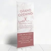 Rose Gold Scissors Marble Salon Business Retractable Banner