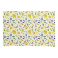 Rustic Watercolor Floral Garden Botanical Pillow Case