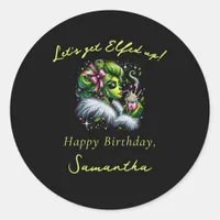 Sassy Elf Squad Girls Night Out Christmas Birthday Classic Round Sticker