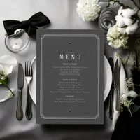 Tailored Black & White Wedding Menu ID1090