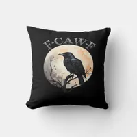 F Caw F Funny Bird Moon Minimal Clean Style Throw Pillow