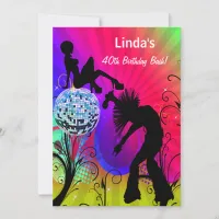 hippie disco retro  party Invitation