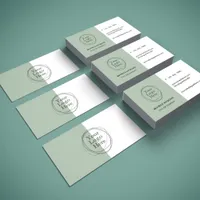 Custom Logo Modern Minimalist  Sage Green Business Card