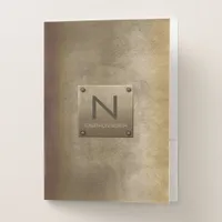 Rough Metal Plate Bronze ID327 Pocket Folder