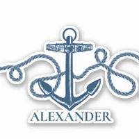 Nautical Anchor Personalized Monogram Sticker