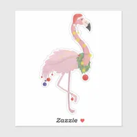 Christmas Flamingo Sticker