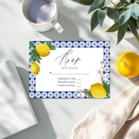 "La Dolce Vita" Lemon Tile Italian Wedding RSVP Card