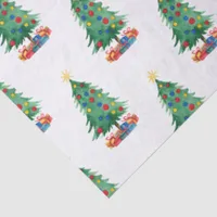 Watercolor Style Christmas Trees and Gifts Pattern Tissue Paper