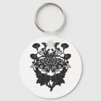 Moth Talisman - Whimsigoth Drawing - White Version Keychain