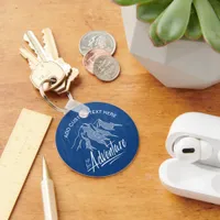 Up For Adventure Mountains White ID358 Keychain