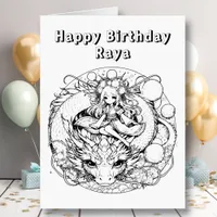 Large Jumbo-Sized Personalized Girl's Birthday Card