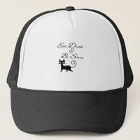 Eat Drink And Be Scary Cat Funny Cute Spooky Hallo Trucker Hat