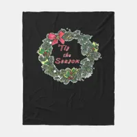 Tis The Season Shadowed Fleece Blanket