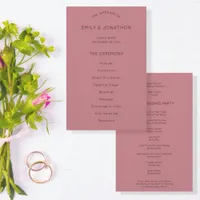 PAPER | Simple Text Dusty Rose Wedding Program