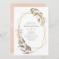 Greenery and Blush Pink Floral Engagement Party Invitation