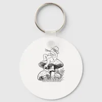 Cottagecore Aesthetic Frog On A Mushroom Goblincor Keychain