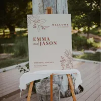 Boho Floral Wedding Welcome sign