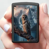 Striped Owl Silent Watcher of the Heights Zippo Lighter