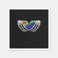 Pride Skeleton Hands Holding Heart Inclusive Napkins