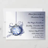 elegant blue Holiday party Invitation