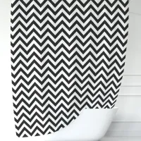 Black and White Chevron Shower Curtain