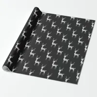 Minimalist Black and White Reindeer Christmas Wrapping Paper