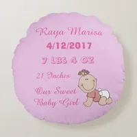 Pink Striped personalized Baby Girl  Pillow