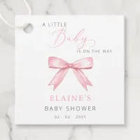 Baby Is on the WAY Pink Bow Girl Baby Shower Favor Tags