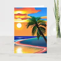 Tropical Beach | Happy Birthday Card