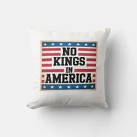 No Kings In America USA Vintage Graphic Throw Pillow