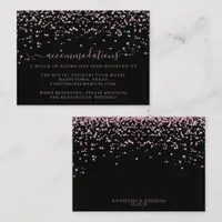 Black Rose Gold Glitter Wedding Accommodations Enclosure Card