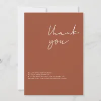 Terracotta Gender Neutral Baby Shower Thank You Invitation