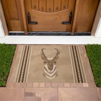 Southwest Pronghorn Antelope and Brown Border  Doormat