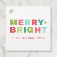 Merry + Bright Christmas Gift Tag
