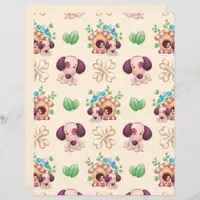 Adorable Dog Pattern Scrapbooking Paper