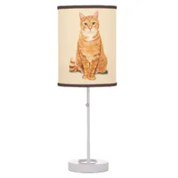 Orange Ginger Tabby Tiger Cat Customizeable Table Lamp