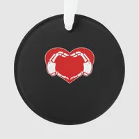 Heart Skeleton Hands Gothic Valentine Red Classic Ornament
