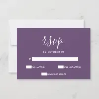 Purple Simple Calligraphy Modern RSVP