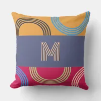 Abstract Mid Century Modern Boho Geometric Pattern Throw Pillow