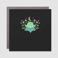Cottagecore Goblincore Moon Flowers Forest Frog Mu Car Magnet
