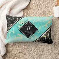 Elegant 11th Turquoise Wedding Anniversary Lumbar Pillow