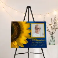 Yellow Sunflower Blue Celebration of Life Funeral Foam Board