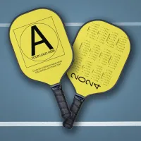 Bright Yellow 2024 Calendar Business Club Logo Pickleball Paddle