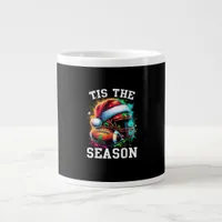 Tis The Season Football Mom Christmas Santa Hat Co Giant Coffee Mug