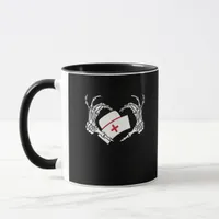 Skeleton Hand Heart Lazy Diy Halloween Costume Nur Mug