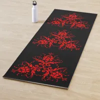 Romantic, Elegant Vintage Red Damask Yoga Mat