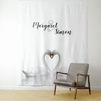 Swans love names wedding tapestry