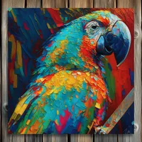 Abstract Colorful Parrot  Metal Print