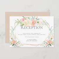 WEDDING RECEPTION | Blush Coral Watercolor Flowers Invitation
