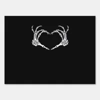 Skeleton Hand Heart Halloween Design Aesthetic Sign